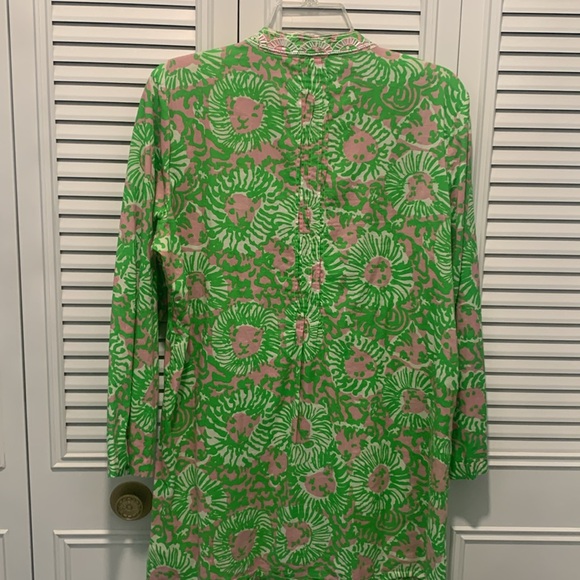 Lilly Pulitzer Sarasota Tunic top- Cabana Pink Beaded Pleated V Neck - Size
L - Picture 4 of 6